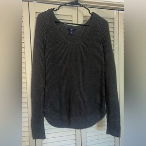 Cozy Women's Dark Gray V-Neck GAP Sweater